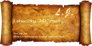 Lehoczky József névjegykártya